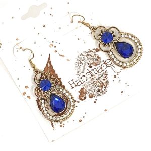 Κρεμαστά σκουλαρίκια σε μπλε χρώμα